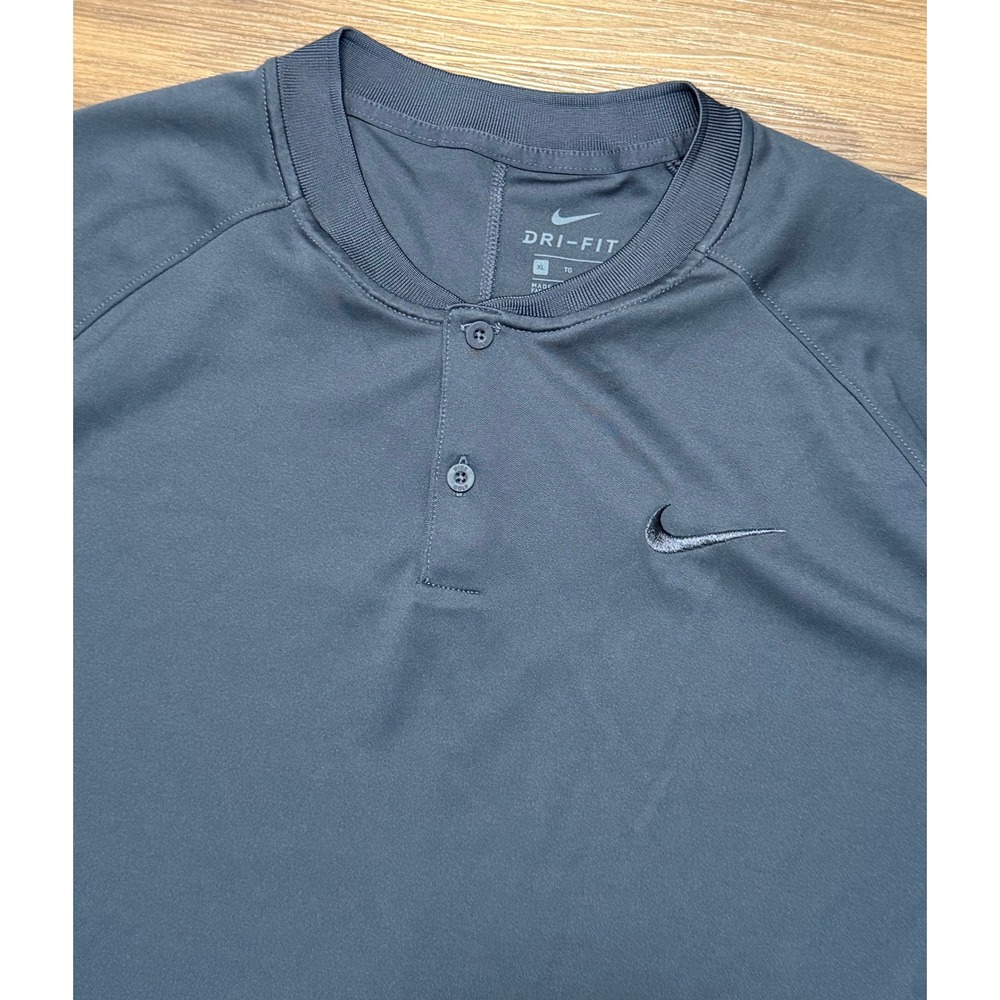 Nike Golf Victory Dri-FIT Blade Collar Polo Shirt Mens Dark Gray Sz XL